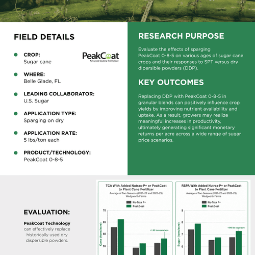 Stubble Cane DDP vs PeakCoat Trial- Sugar Cane PeakCoat 0-8-5